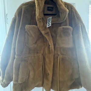 Urban Outfitters Tan Faux Fur Jacket